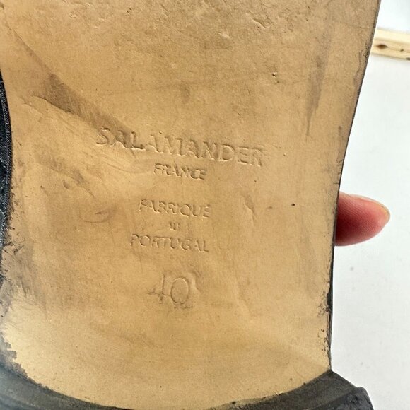 Salamander France Men Size 7.5 EU 40 Tasseled Loafer Slip On Shoes Black Leather - Picture 13 of 13